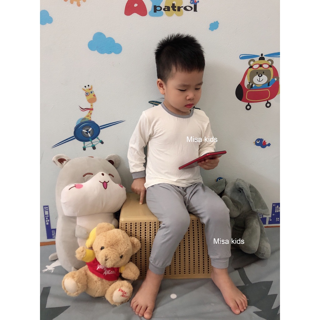 [NEW] Đồ Bộ dài tay mùa hè cho bé trai bé Gái chất petit ⚡ HÀNG LOẠI I ⚡bộ dài cho bé nằm điều hòa, mềm mịn co giãn tốt