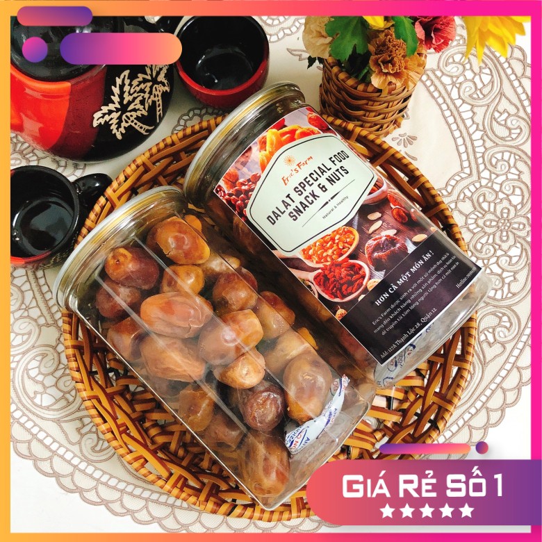 Chà là sấy khô dẻo Eric's Farm 400g, không đường, thơm ngon, ăn vặt Sài Gòn giá rẻ