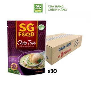 Thùng 30 Gói Cháo Tươi Sài Gòn Food Cá Lóc Cải Bó Xôi 270g