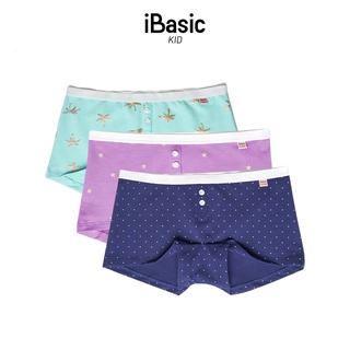 Combo 3 quần lót bé gái cotton boyshort hoạ tiết iBasic PANG014