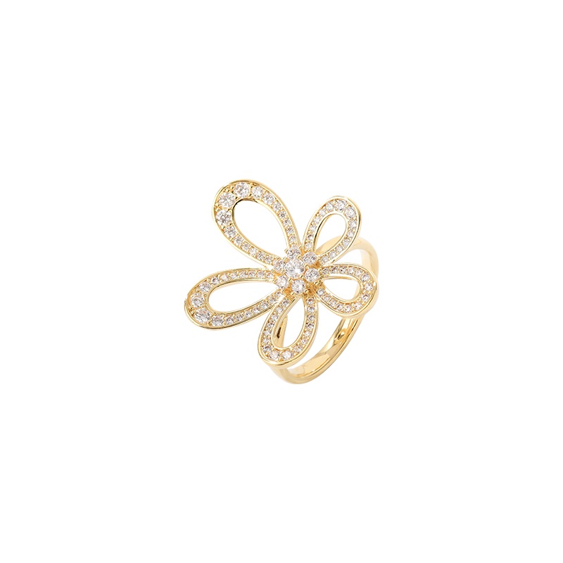[Jiudolan] Nhẫn Vàng Zircon Tinh Tế Thời Trang Thanh Lịch Dành Cho Nữ