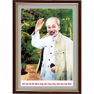 [ Sale sốc] Tranh đính đá bác hồ 50x70 cm đính kín