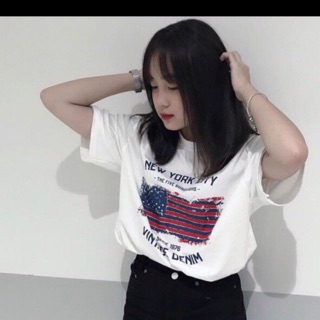 Áo Thun Cờ NEW YORK CITY VINTAGE DENIM unisex