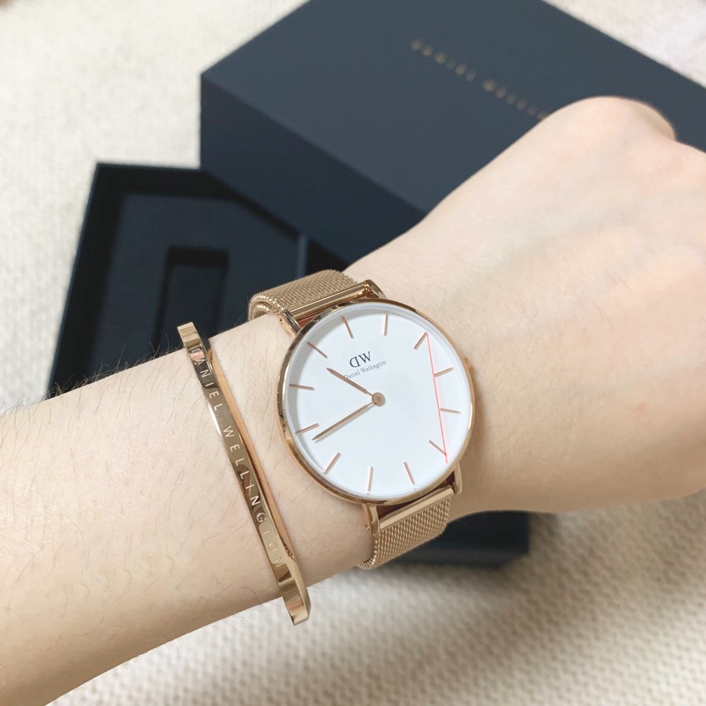 Đồng Hồ Nữ Daniel Wellington Classic Petite Melrose White + Vòng Tay DW Cuff Chính Hãng - OtisWatch