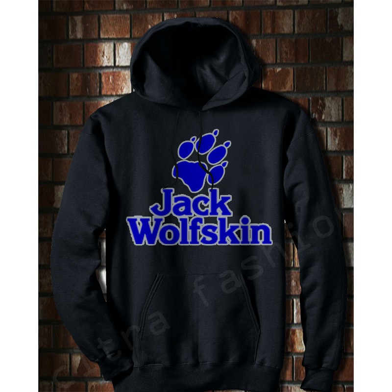 Áo Khoác Hoodie Màu Đen In Hình Sói Jack Wolfskin 2