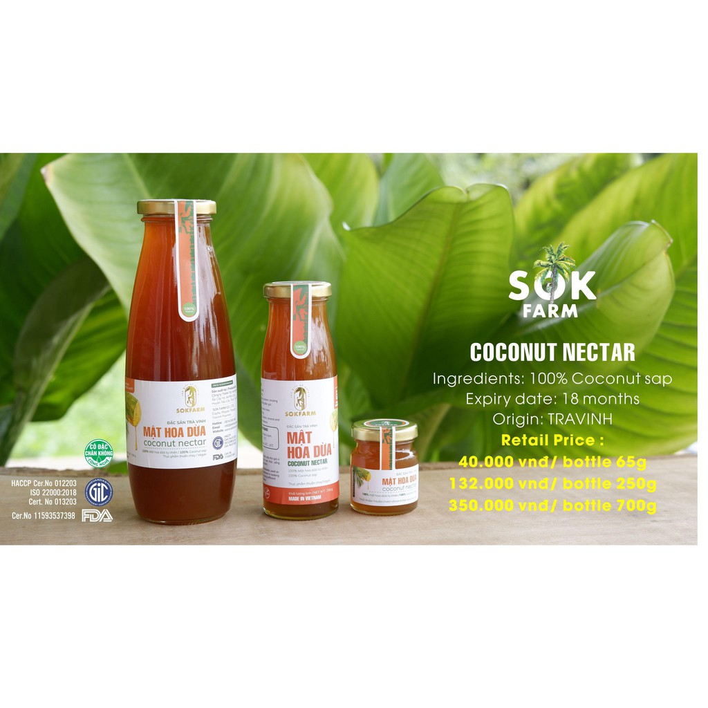 [MUA 1 TẶNG 1] Mật Hoa Dừa Sokfarm Nguyên Chất - Hủ 65g - Đặc Sản Trà Vinh