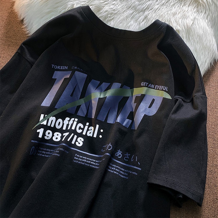 Áo Thun Tay Ngắn Dáng Rộng In Chữ Đơn Giản Thời Trang Mùa Hè Cho Nữ