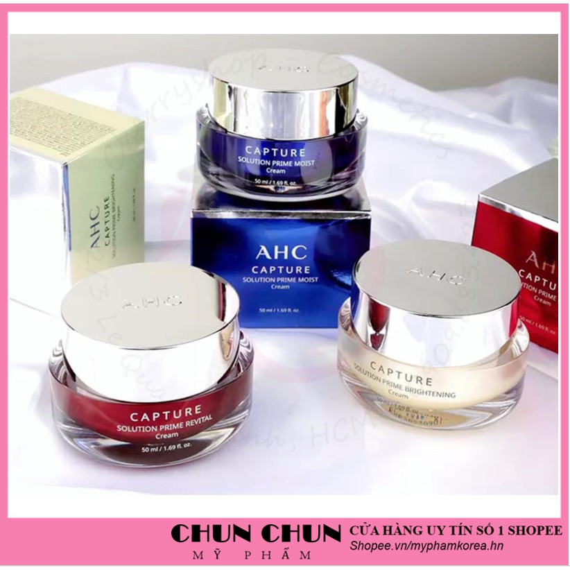 Kem dưỡng trắng da dưỡng ẩm chống lão hóa da AHC Capture Solution Max Cream Hàn Quốc 50ml giúp làm mờ vết thâm sạm