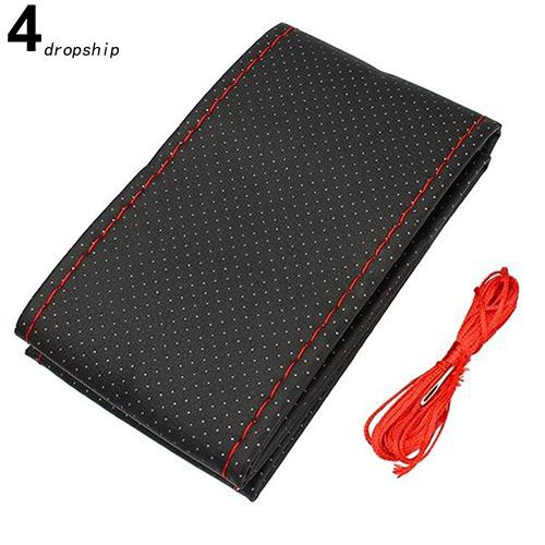 Vỏ bọc vô lăng xe hơi giả da mềm với kim và chỉ may