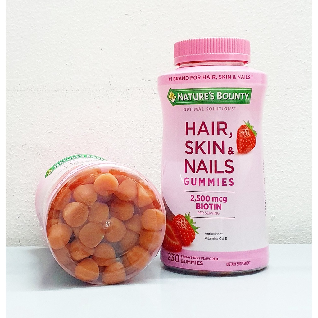 Kẹo dẻo Hair skin nail chai 230 viên hãng nature bounty từ Mỹ - bổ sung  vitamin khoáng chất đẹp da móng tóc | Shopee Việt Nam