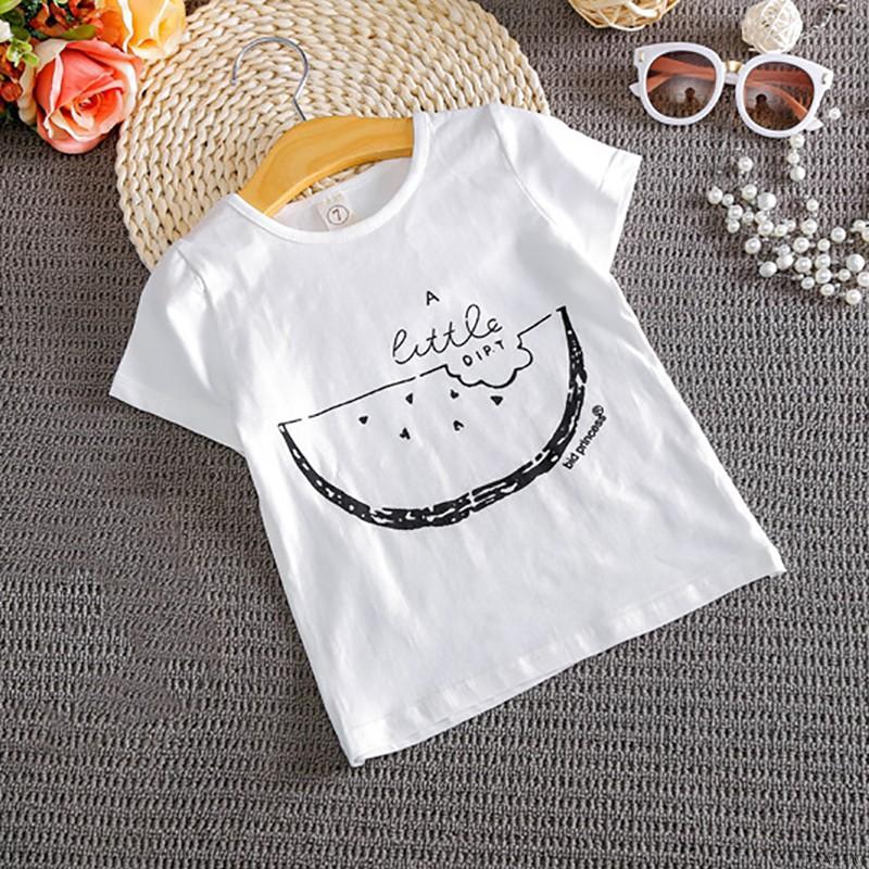 Bộ áo thun + chân váy hoạ tiết dưa hấu cho bé