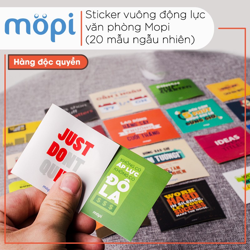 Bộ Sticker Câu Nói Động Lực Văn Phòng Mopi - Thiết Kế Theo Mẫu Tranh Treo Tường Mopi - 20 Mẫu Ngẫu Nhiên
