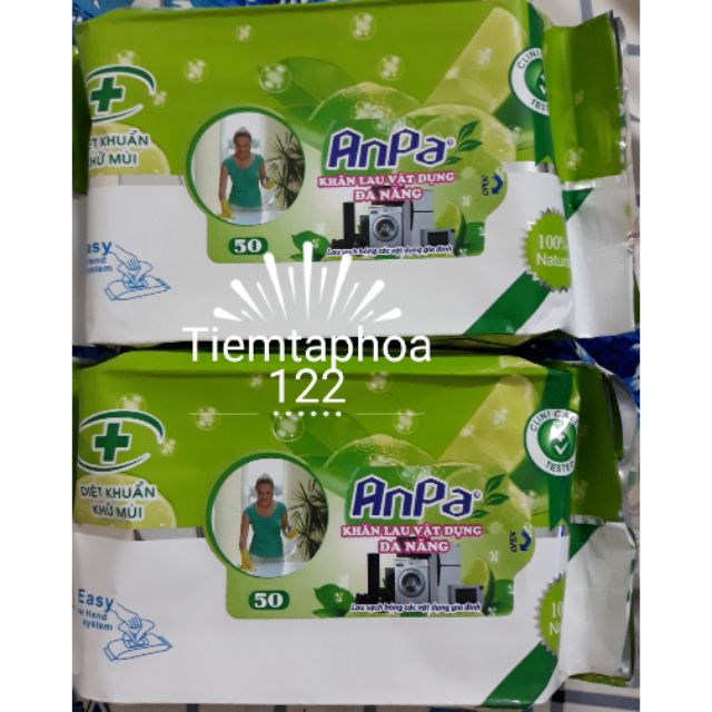 Khăn ướt đa năng Anpa 24x33cm lau bếp, lau sàn, lau vật dụng ko