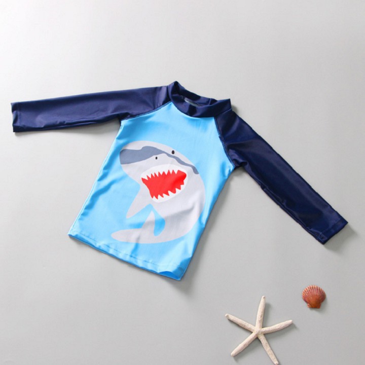 Bộ đồ bơi dài tay + quần dài hoạ tiết cá mập - Đồ bơi bé trai DBBT61