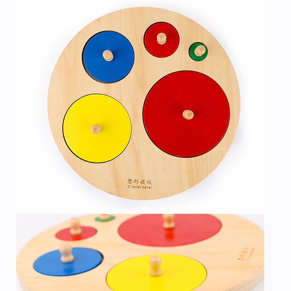 Bộ Đồ Chơi Xếp Hình Học Montessori Hình Tròn / Vuông Bằng Gỗ Hỗ Trợ Giáo Dục Sớm Cho Bé