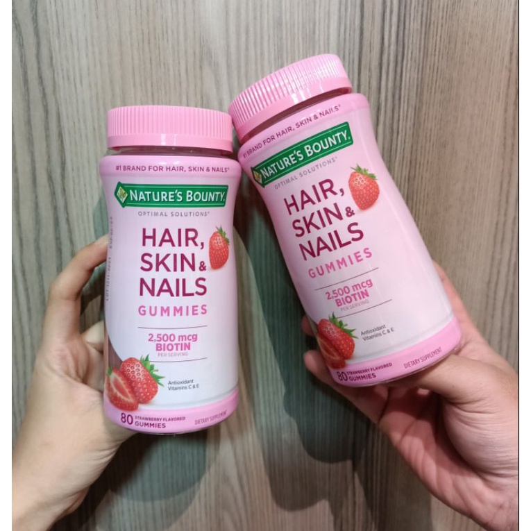 Kẹo tóc, móng, da Nature's Bounty vị dâu 80 viên Date 2023