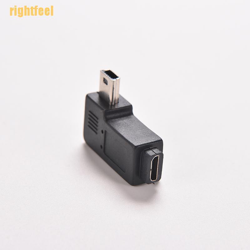 rightfeel USB Micro 5Pin Female to Mini 5Pin Male 90 Degree Angle Adapter Converter