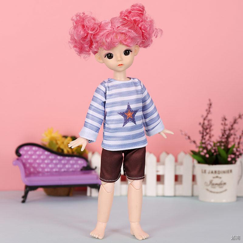 ₪Winter new 30 Cm bjd Barbie doll 3D mắt thật búp bê đồ chơi nhà gái quà tặng sinh nhật