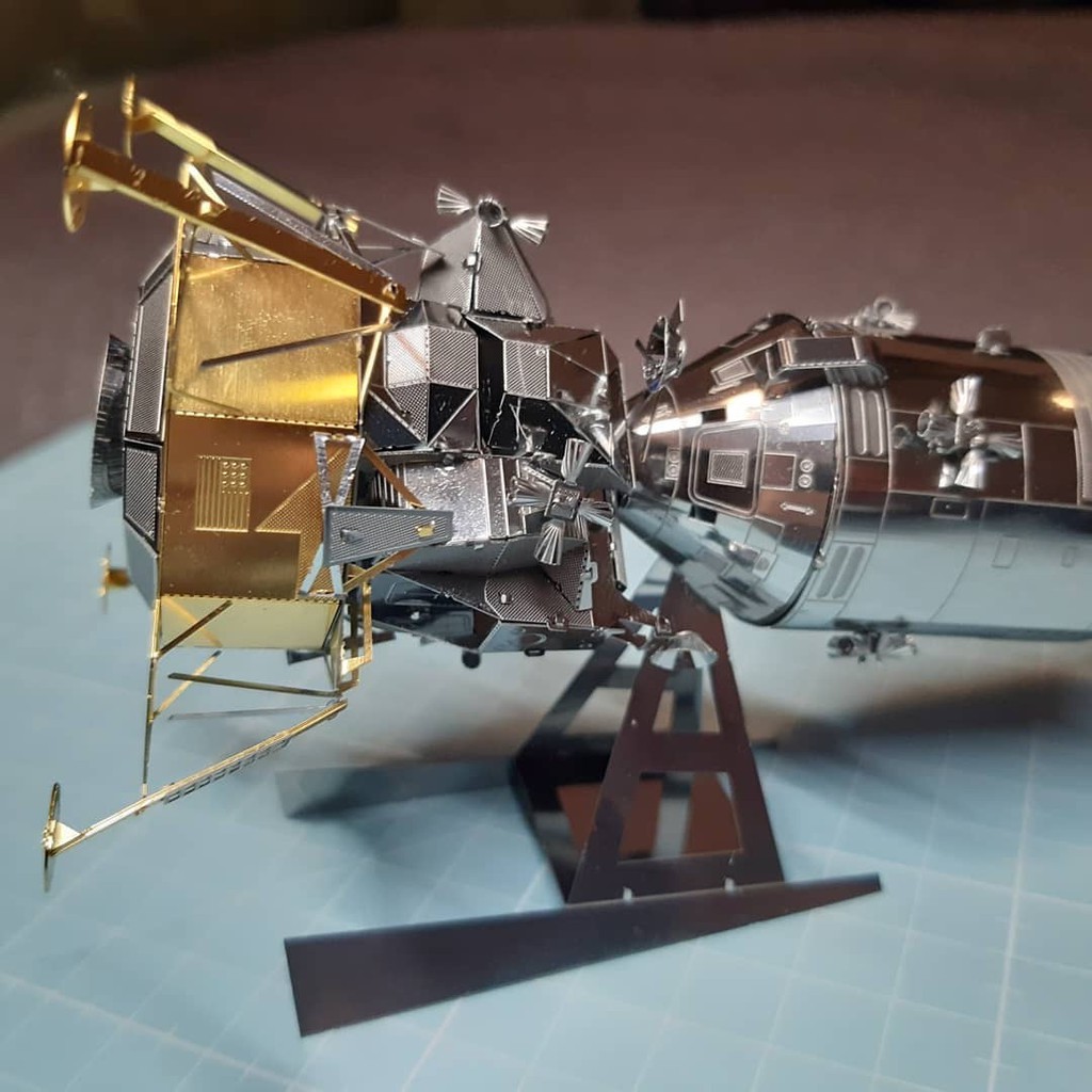 Mô hình 3D kim loại Module phi thuyền Apollo 11 con tàu đầu tiên lên mặt trăng 1969, Mô hình lắp ráp 3D thép - Chưa Lắp