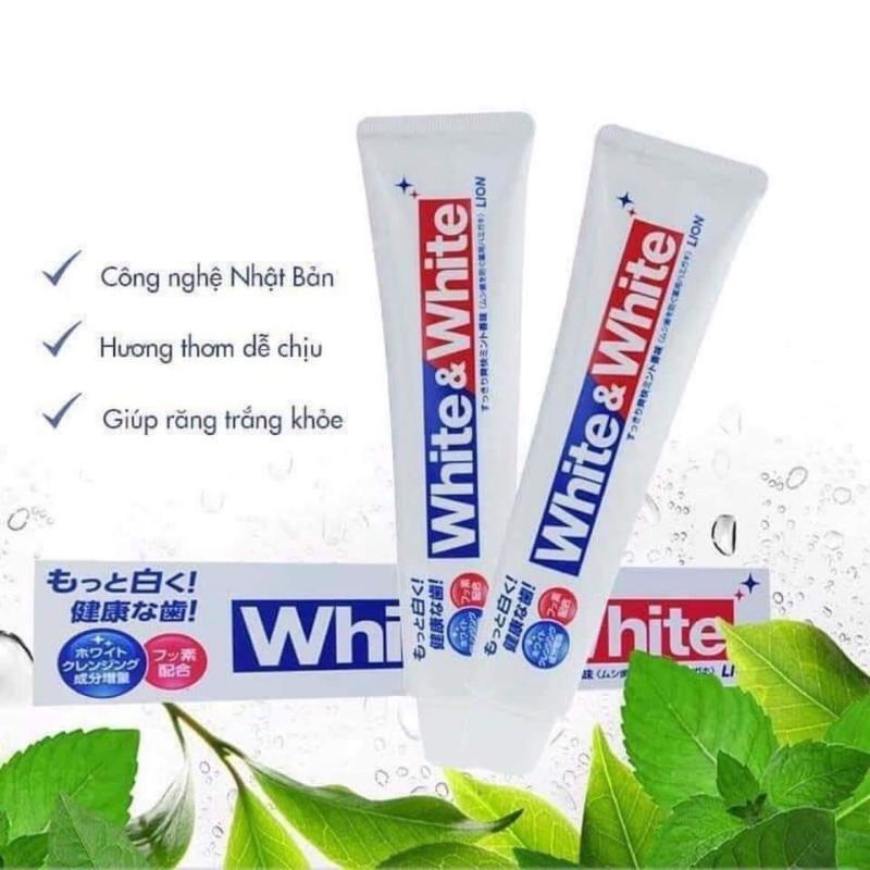 Kem đánh răng trắng răng White & White 150g Nhật Bản chính hãng