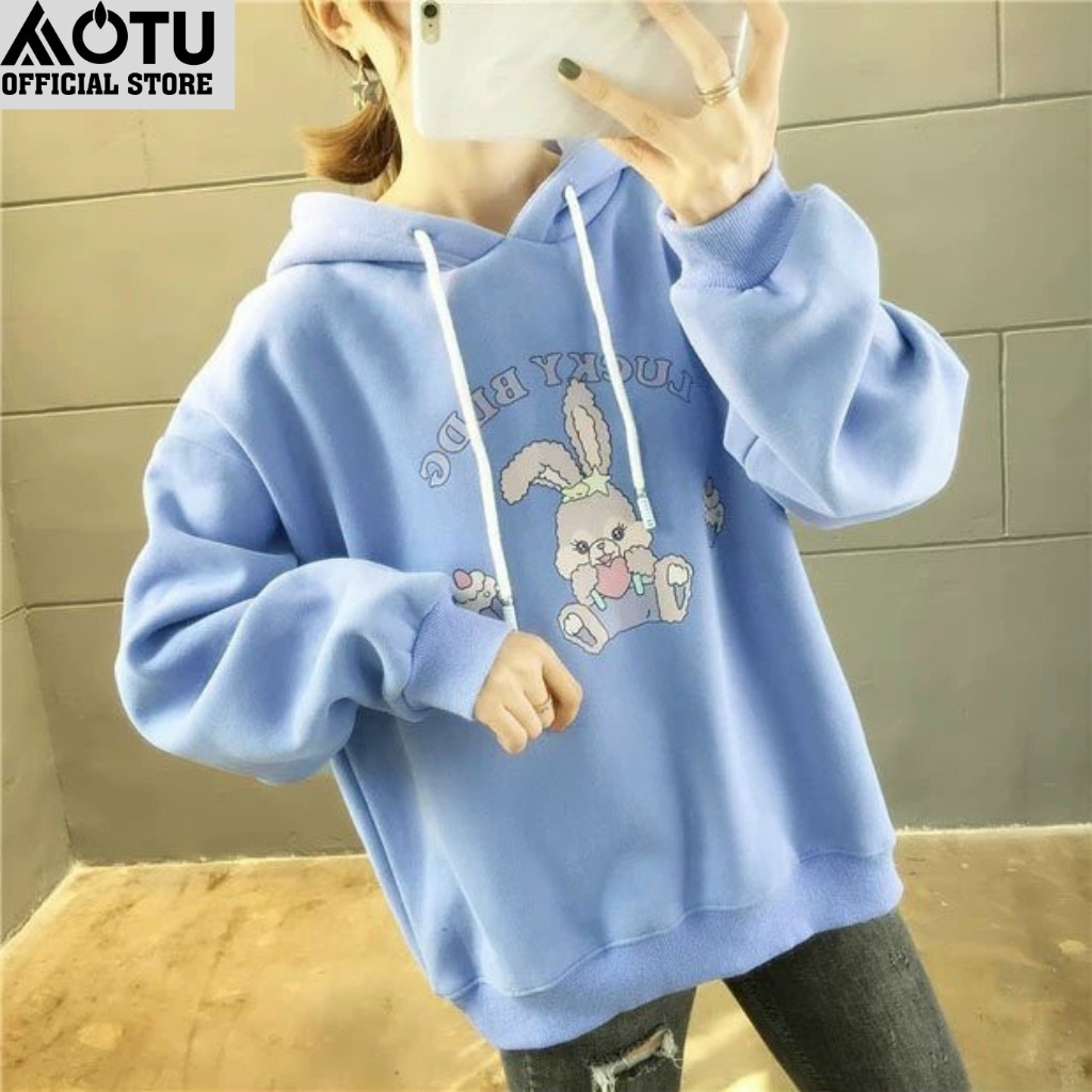 Áo Hoodie nữ có nón phối Tai Thỏ xinh xắn, siêu dễ thương KN03 | BigBuy360 - bigbuy360.vn