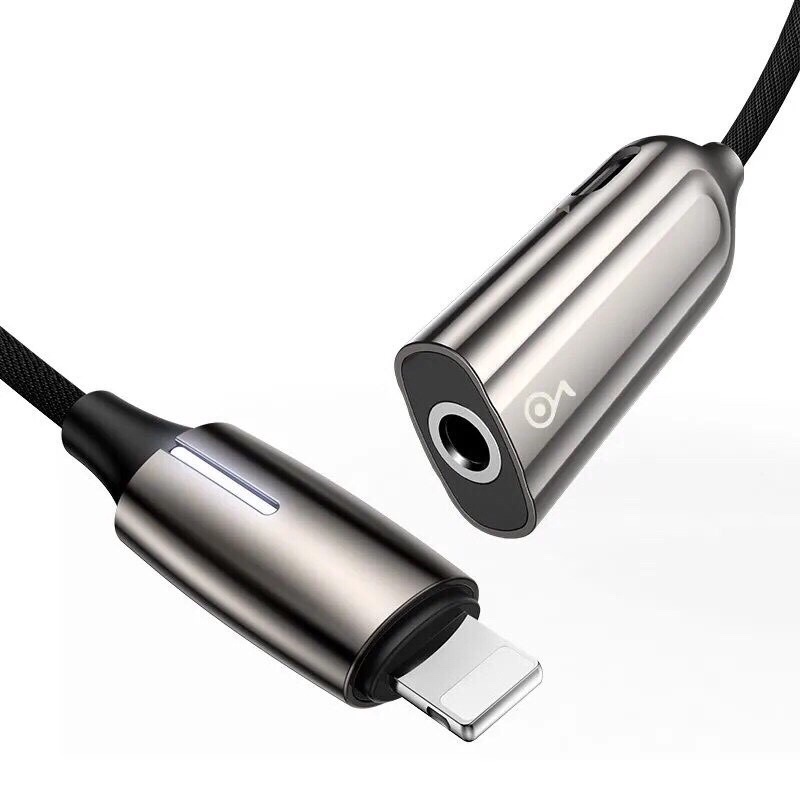 Jack chuyển đổi tai nghe iphone 2in1 hỗ trợ sạc nhanh Baseus L55/L56 chính hãng