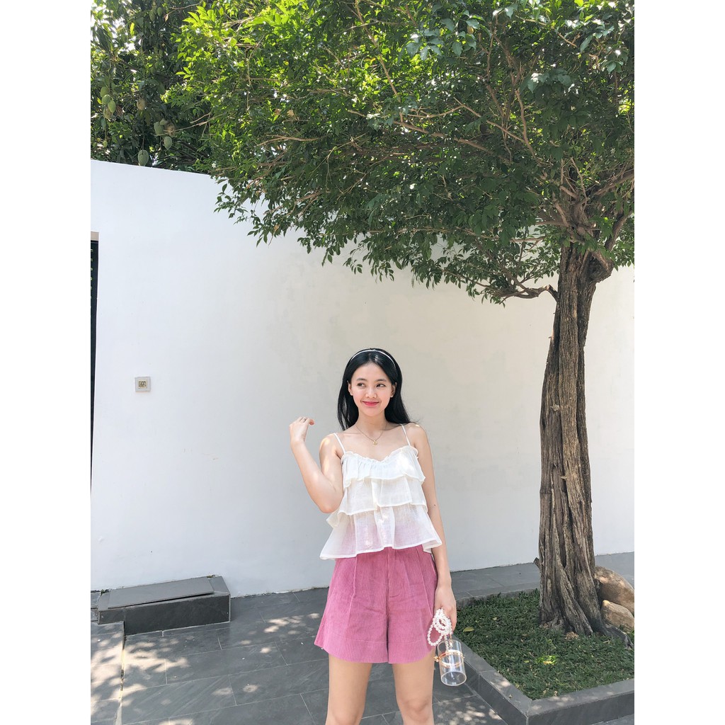 Quần shorts nhung lưng liền ống rộng MAGENTA SHORTS | BigBuy360 - bigbuy360.vn