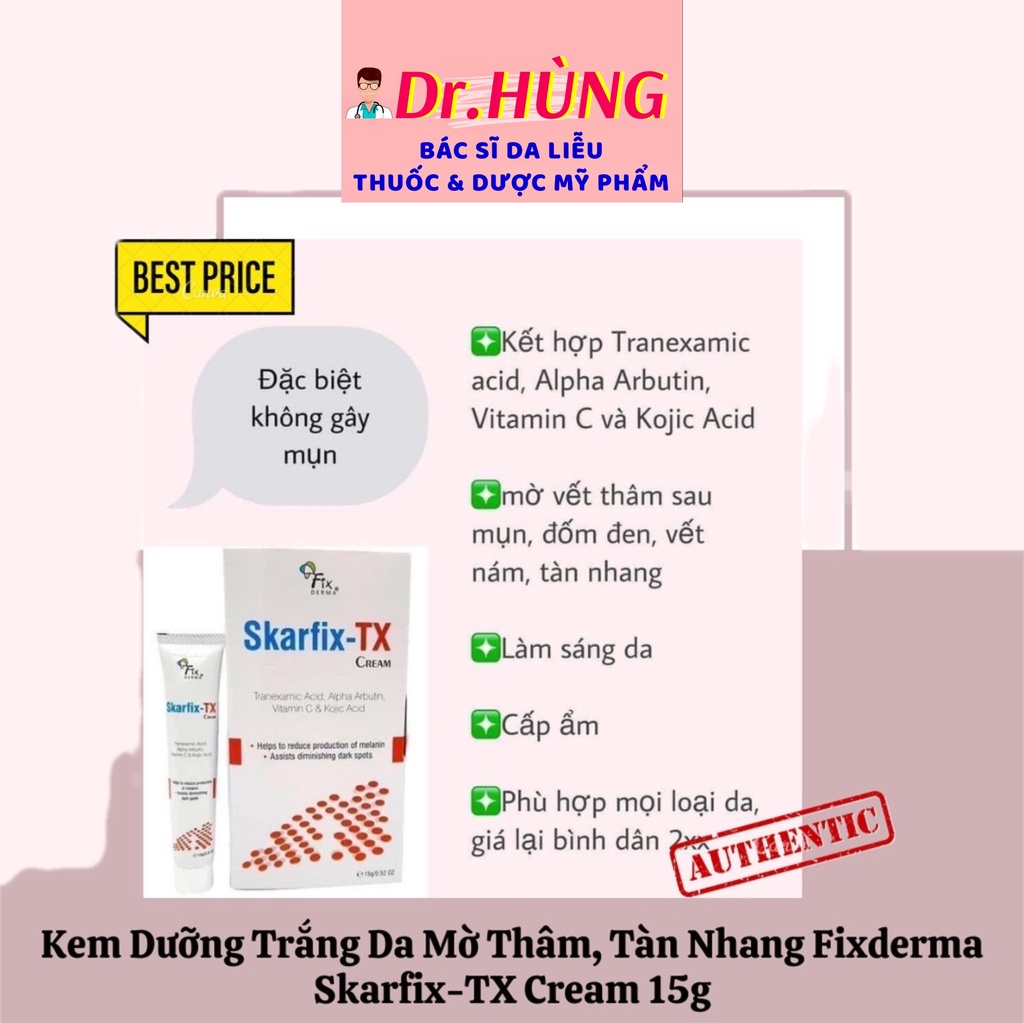 ✅CHÍNH HÃNG Skarfix Plus Cream &amp; SkarfixTX - Sáng Da, Giảm Thâm Nám 15g