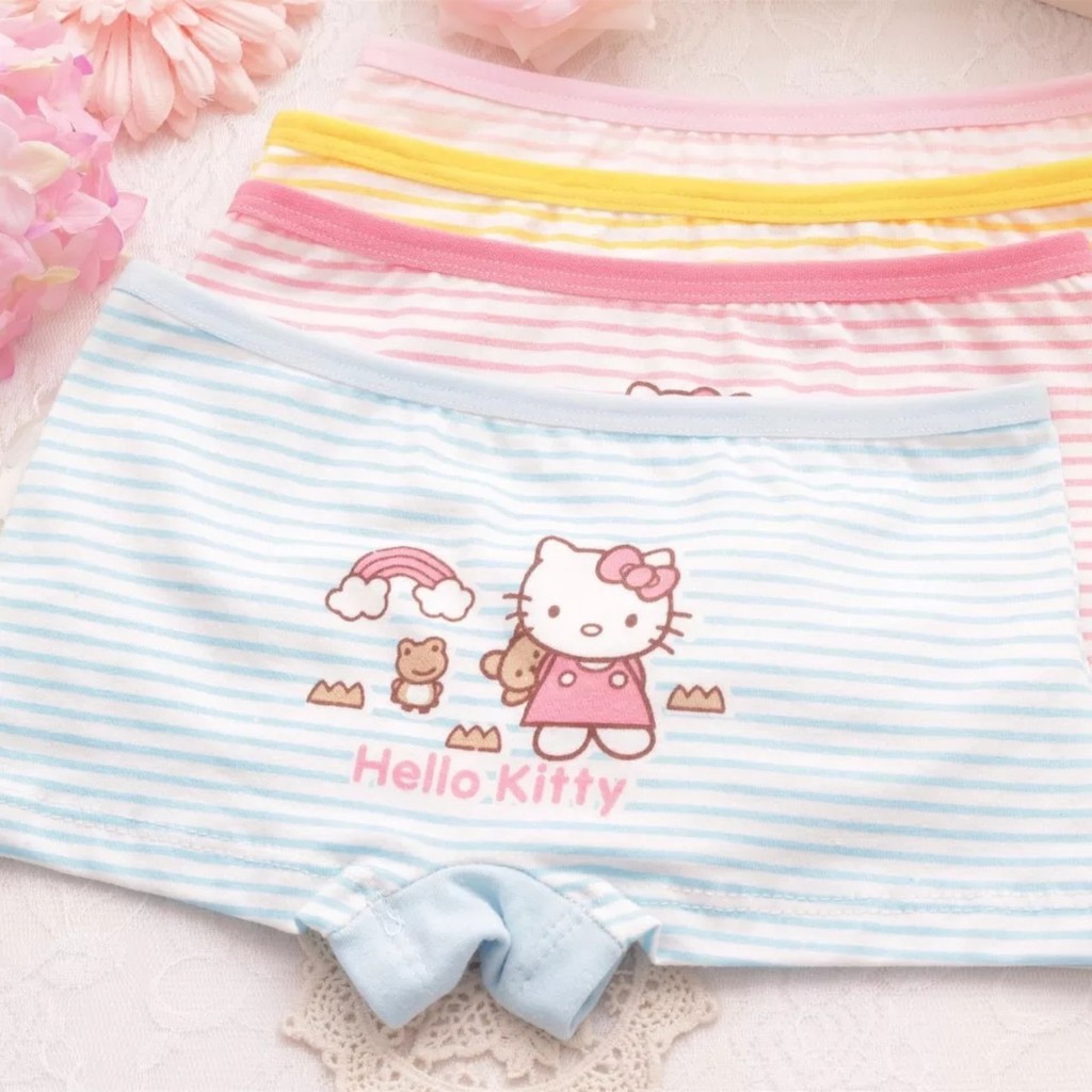 Quần chip đùi cotton hình mèo Kitty nhiều màu sắc cho bé gái 2-10 tuổi Baby-S – SC004