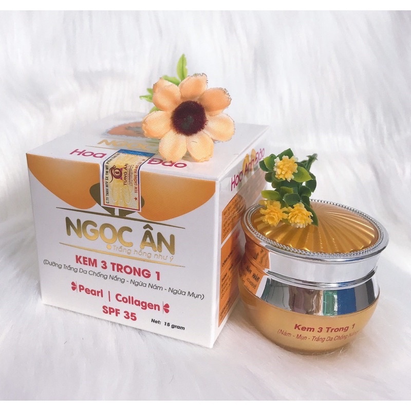 KEM NGỌC ÂN 3 TRONG 1 NÁM MỤN TRẮNG DA CHỐNG NẮNG 15G
