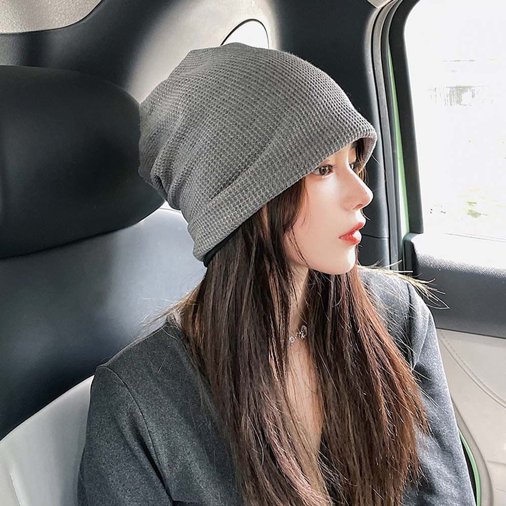 Mũ beanie kẻ sọc màu trơn thoáng khí thời trang cho nam và nữ BACK2LIFE