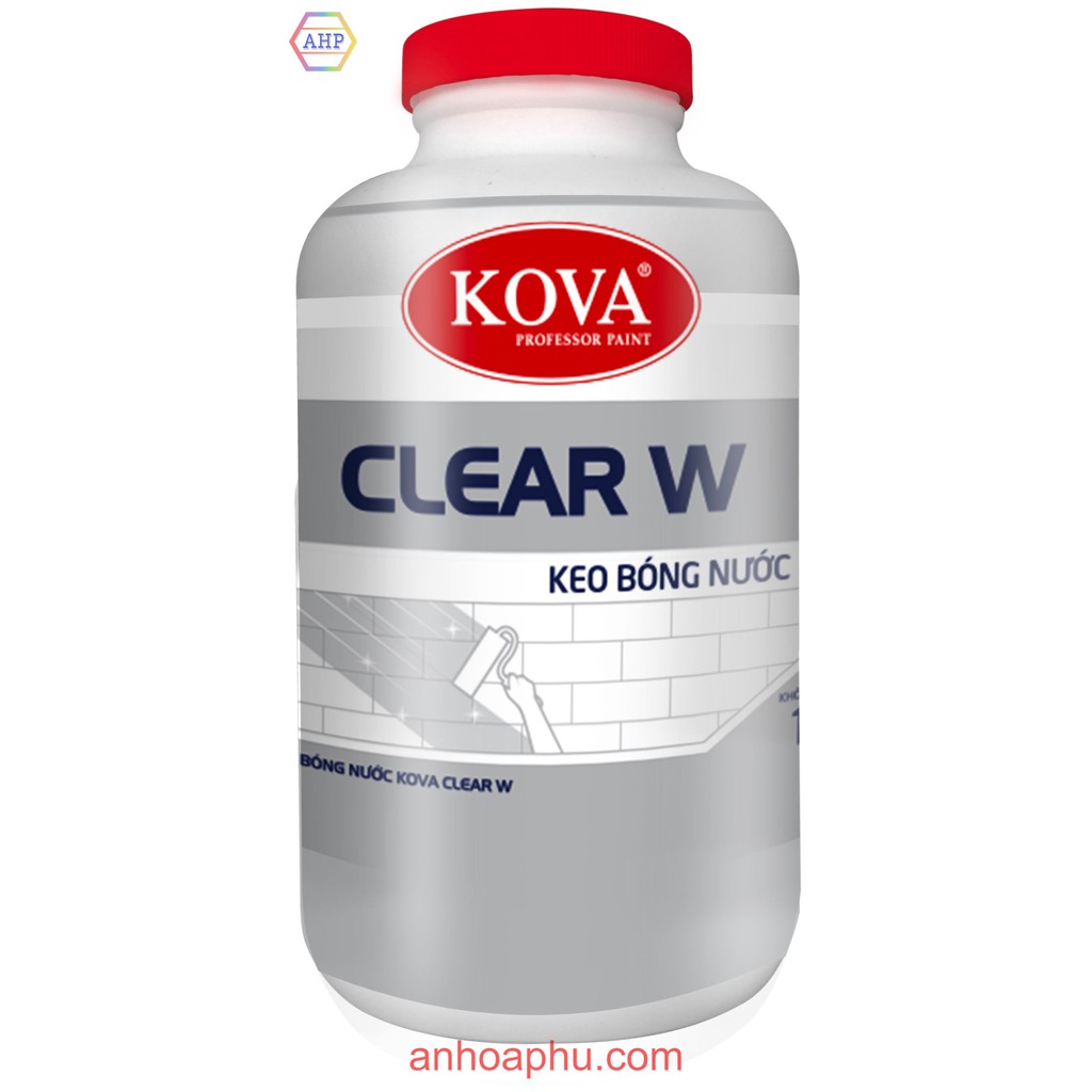 Keo phủ bóng (keo bóng nước) KOVA CLEAR W 1KG - Chính hãng