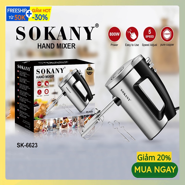 Bộ máy đánh trứng cầm tay cao cấp SOKANY 800W