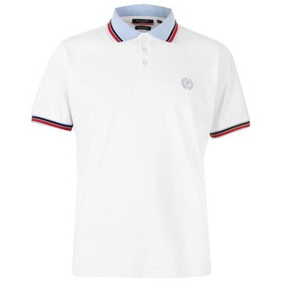 [100% Cotton - Sale] Áo thun nam Pierre Cardin Contrast Tipped Polo Shirt Mens ( White - Size EU -)