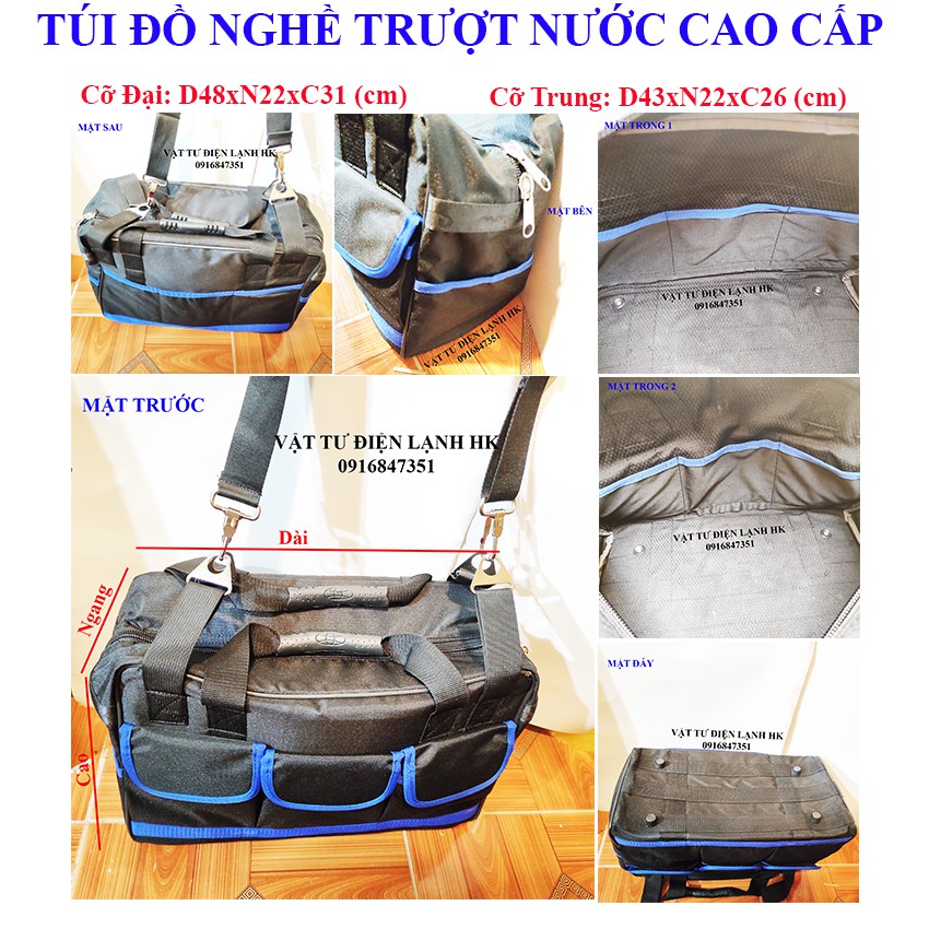 [CAO CẤP] Túi đựng đồ nghề - Túi đồ nghề ngang size đại - trung cỡ lớn chống - trượt nước