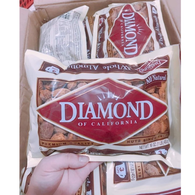 HẠT HẠNH NHÂN NGUYÊN VỎ - DIAMOND - WHOLE ALMOND 453G