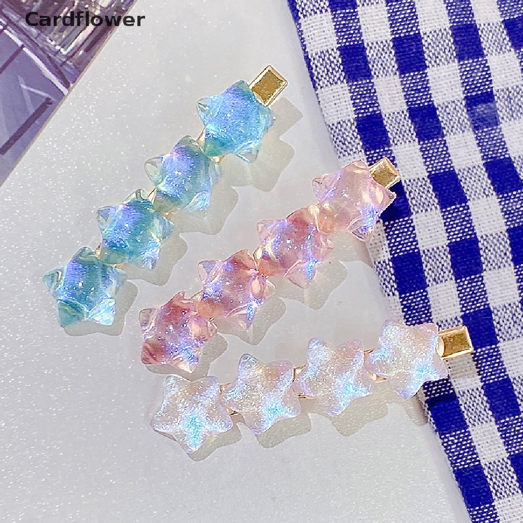 &lt; Cardflower &gt; Kẹp Tóc Hình Ngôi Sao / Trái Tim Màu Gradient Dễ Thương Ngọt Ngào Thời Trang Mùa Hè Dành Cho Bạn Gái Đang