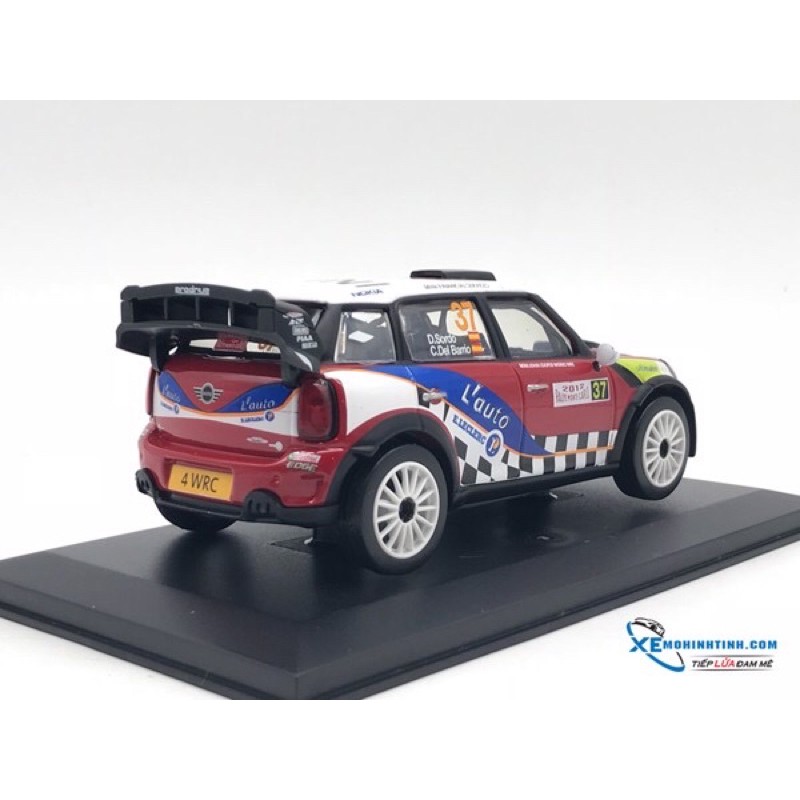 Xe Mô hình Mini John Cooper Works WRC #37  Bburago 1:32 (Đỏ)