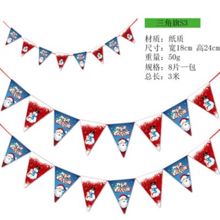 Dây cờ Noel tam giác Dây treo trang trí Giáng Sinh 3 mét