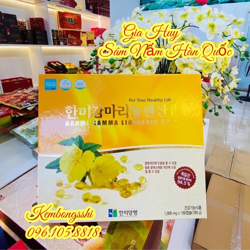 Tinh Dầu Hoa Anh Thảo Hanmi Gamma Linolenic Acid Hàn Quốc Cân Bằng Nội Tiết Tố HỘP 180 VIÊN