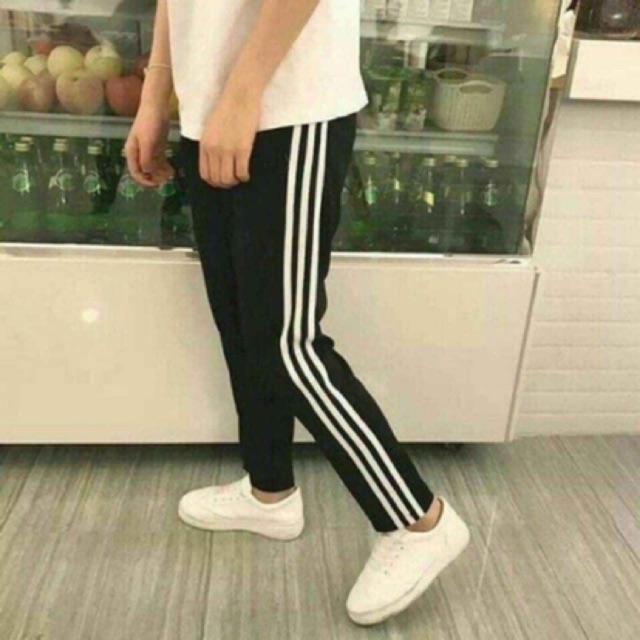 Quần Jogger Pants 3 sọc trắng đen Unisex nam nữ cao cấp