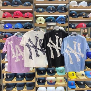 Áo thun NY MLB unisex nam nữ in hình Monogram Mega-Logo cá tính