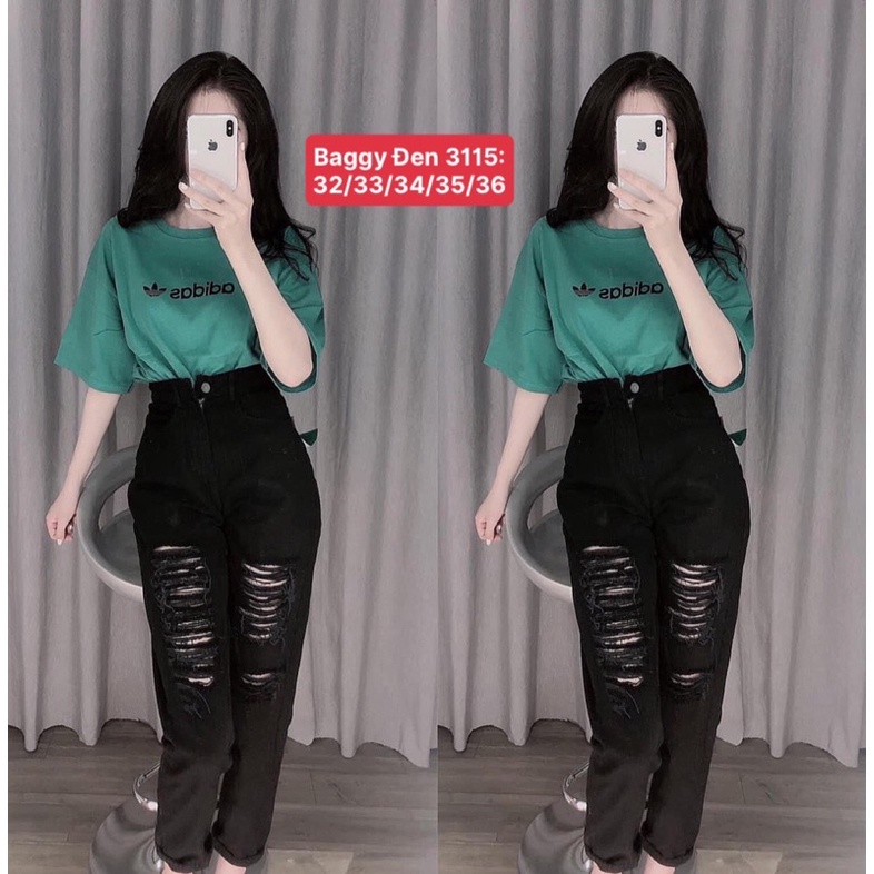 Size Đại 60-87kg.Bagy đen rách , lưng cao , phom to.