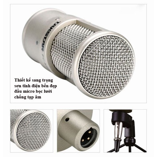 Mic Live Thu Âm Chuyên nghiệp Cao Cấp PC - K200