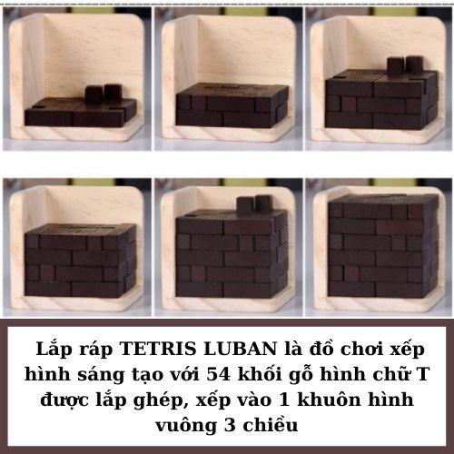 Đồ chơi xếp hình 54 khối gỗ TETRIS LUBAN trí tuệ - Đồ chơi gỗ thông minh cho trẻ nâng cao trí tuệ