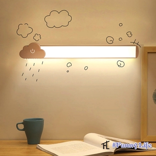 FL Eye-Caring Cloud Table Lamp, LED Wireless Lamp with Built-in Rechargeable Battery, Stick-on Anywhere Magnetic Night Lamp, 3 Mode 5 Level Diming, Touch Control