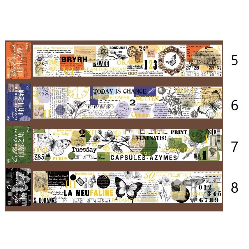 Băng dính nhũ giấy washi dạng tấm WT305