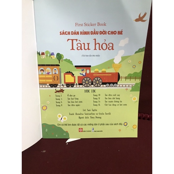 sách- sách dán hình đầu đời cho bé-tàu hỏa