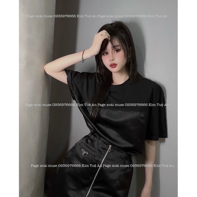 Set áo prada chân váy khoá xoài muse