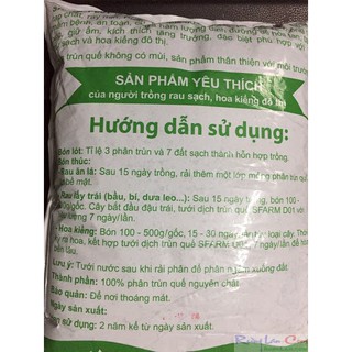 Phân trùn quế (đã qua xử lý) Sfarm PB01 (túi =2kg)